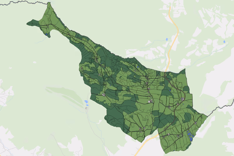 Kartenvorschau des Bodenverbrauchs der KG Weigetschlag