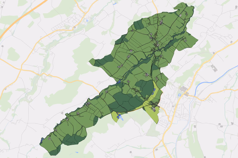 Kartenvorschau des Bodenverbrauchs der KG Kiesenberg