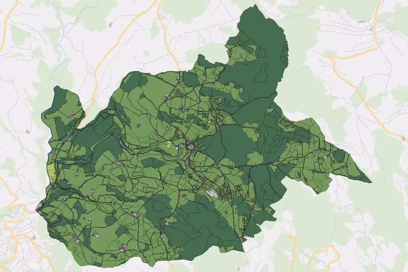 Kartenvorschau des Bodenverbrauchs der KG Eidenberg