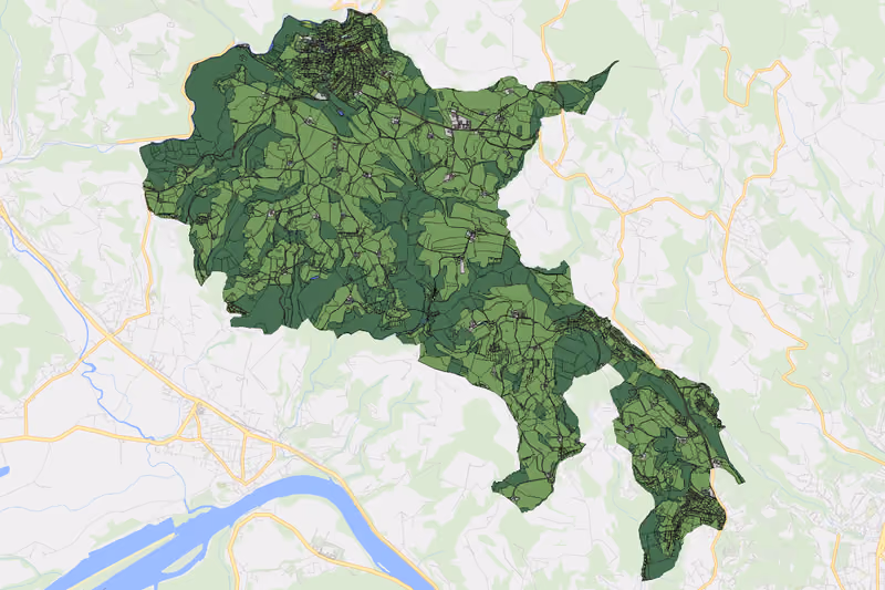 Kartenvorschau des Bodenverbrauchs der KG Gramastetten