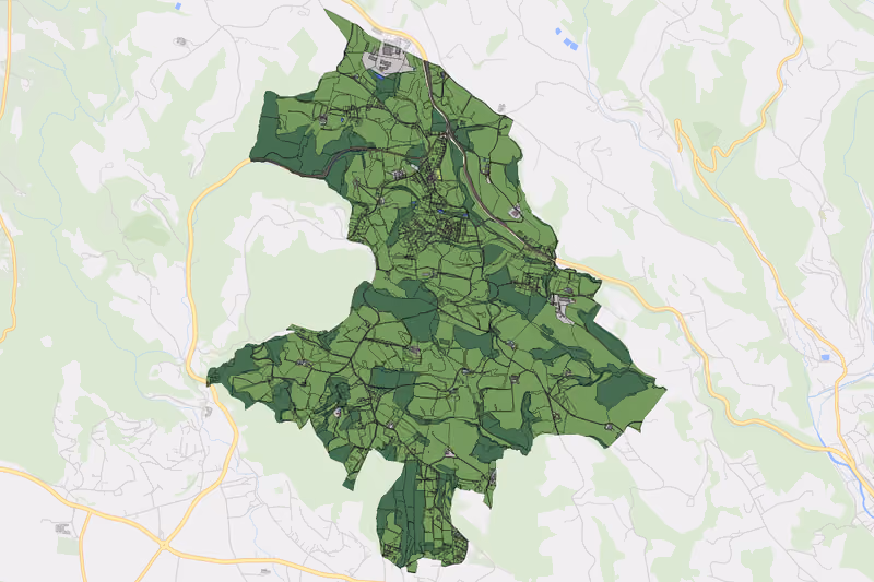 Kartenvorschau des Bodenverbrauchs der KG Lacken