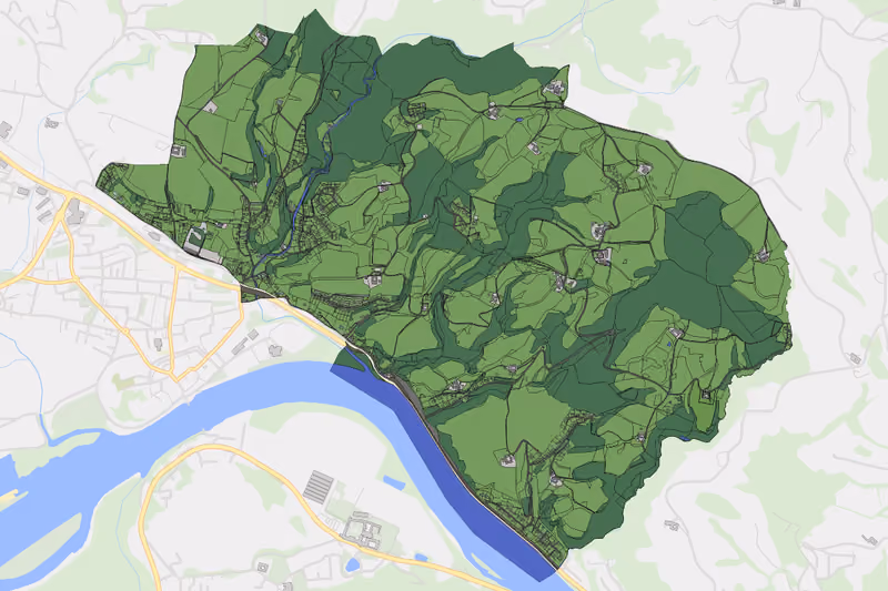 Kartenvorschau des Bodenverbrauchs der KG Niederottensheim