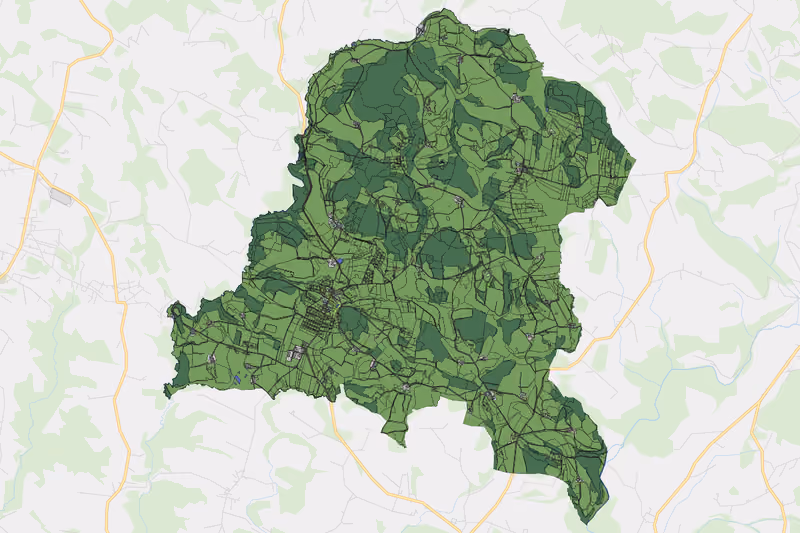 Kartenvorschau des Bodenverbrauchs der KG Stammering
