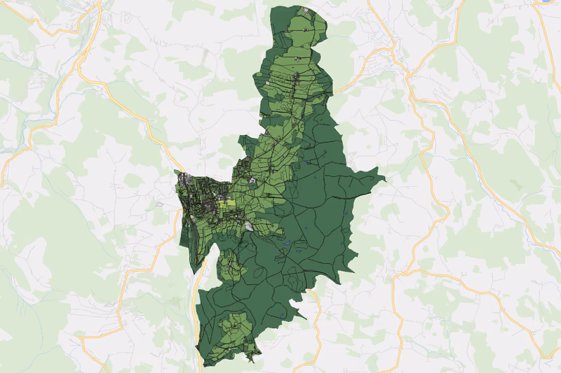 Kartenvorschau des Bodenverbrauchs der KG Hellmonsödt