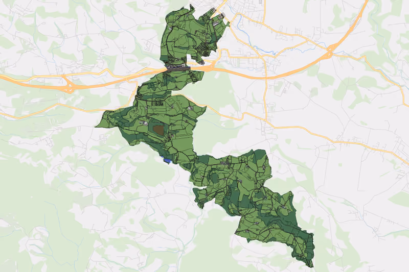 Kartenvorschau des Bodenverbrauchs der KG Holzwiesen