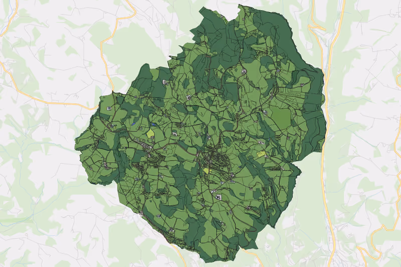 Kartenvorschau des Bodenverbrauchs der KG Lichtenberg