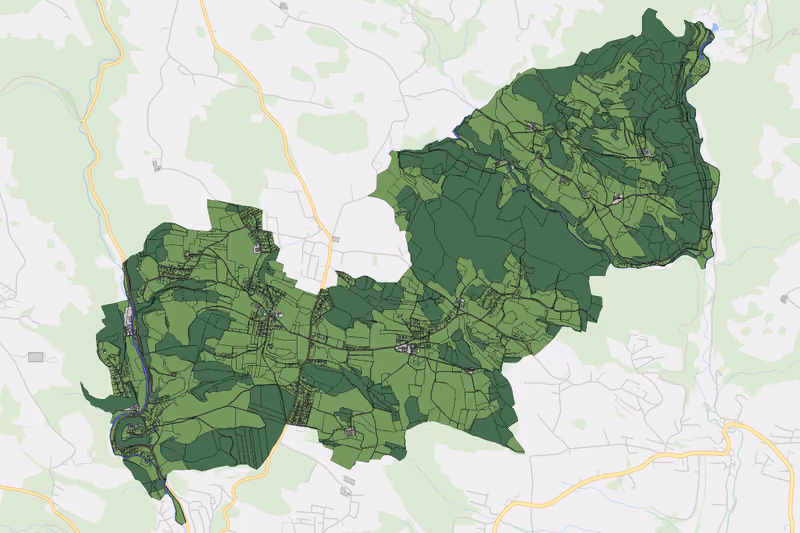 Kartenvorschau des Bodenverbrauchs der KG Oberndorf