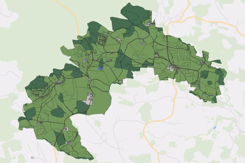 Kartenvorschau des Bodenverbrauchs der KG Pelmberg