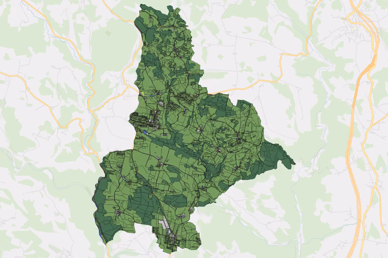 Kartenvorschau des Bodenverbrauchs der KG Pröselsdorf