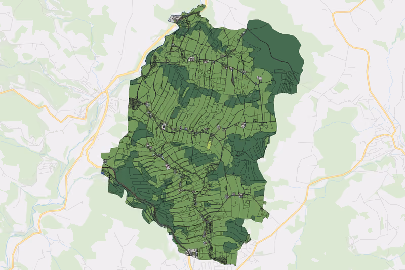 Kartenvorschau des Bodenverbrauchs der KG Sonnberg