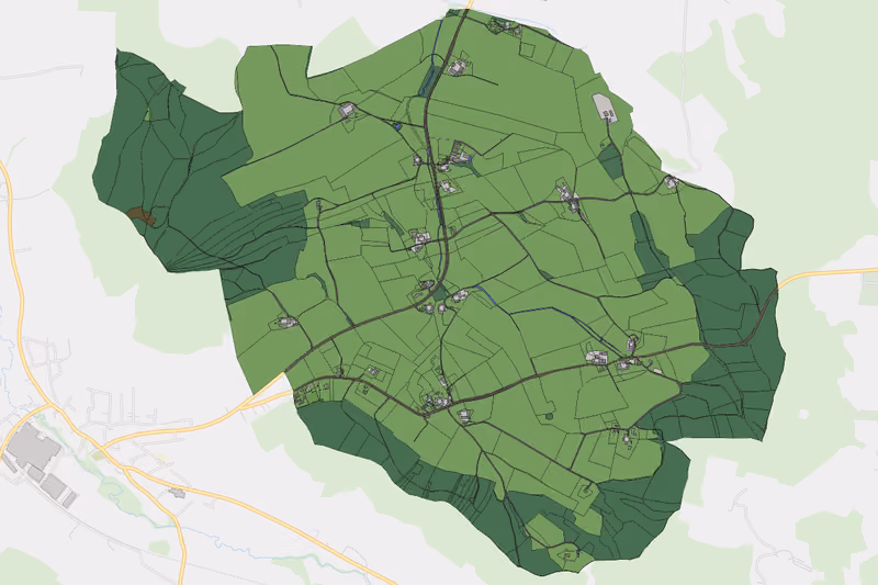 Kartenvorschau des Bodenverbrauchs der KG Dorf