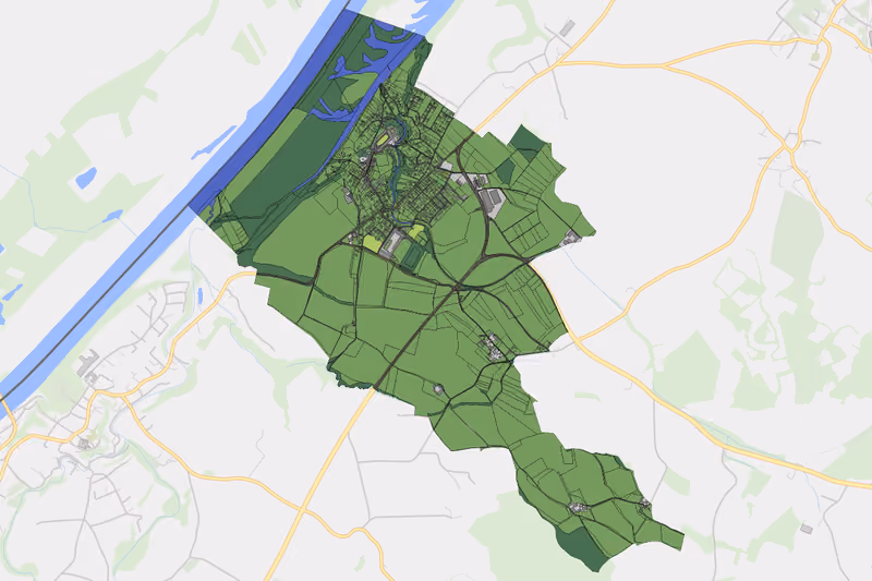 Kartenvorschau des Bodenverbrauchs der KG Reichersberg