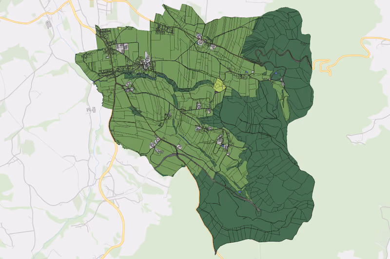 Kartenvorschau des Bodenverbrauchs der KG Leopoldshofstadt