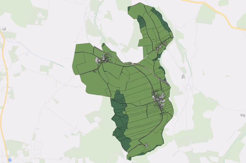 Kartenvorschau des Bodenverbrauchs der KG Oberbrunn