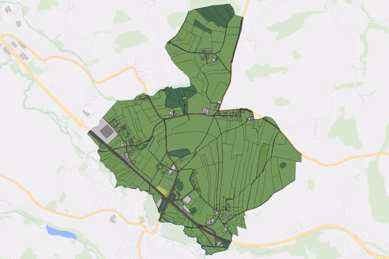 Kartenvorschau des Bodenverbrauchs der KG Oberham