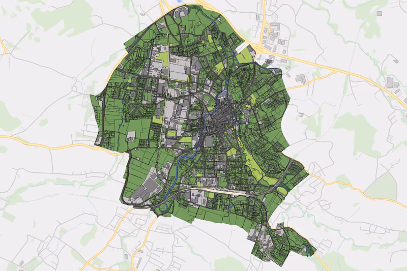 Kartenvorschau des Bodenverbrauchs der KG Ried im Innkreis