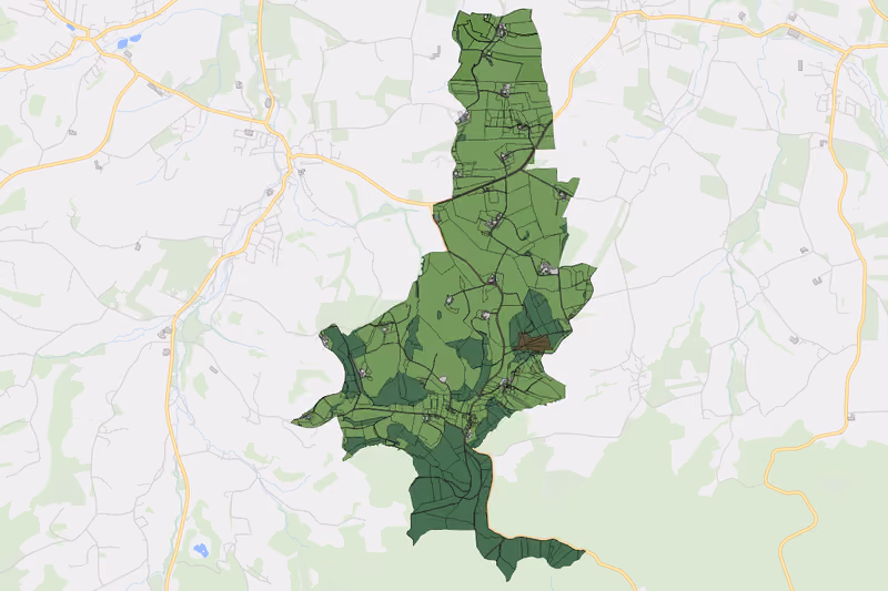 Kartenvorschau des Bodenverbrauchs der KG Voglhaid