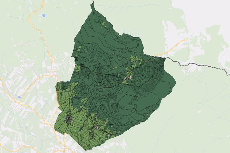 Kartenvorschau des Bodenverbrauchs der KG Hintenberg
