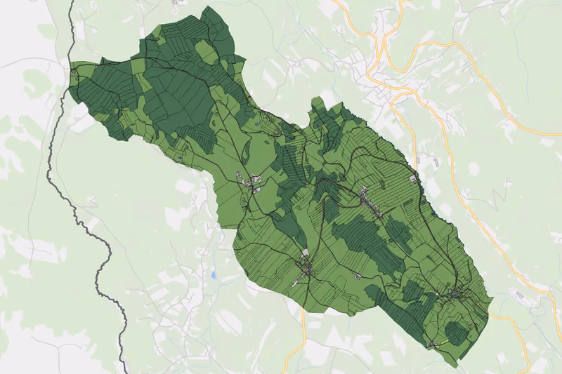 Kartenvorschau des Bodenverbrauchs der KG Kraml