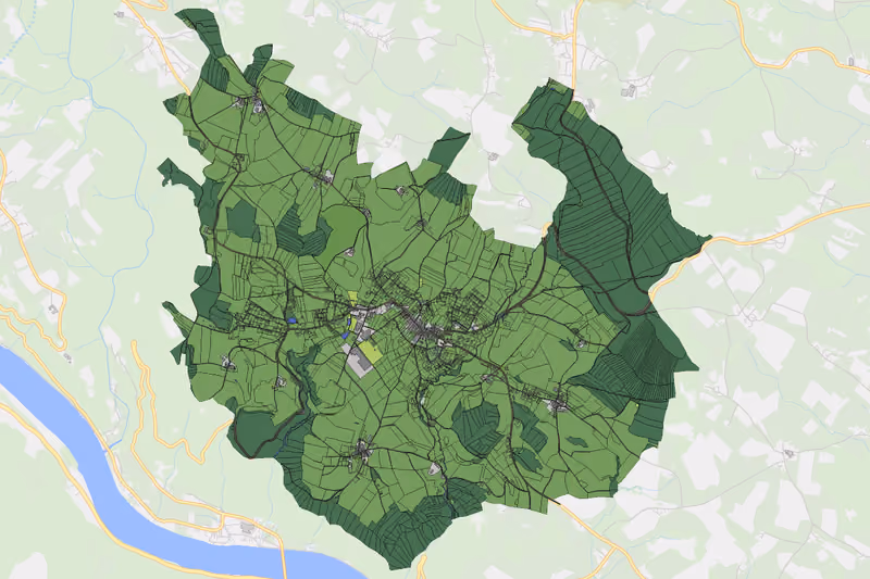 Kartenvorschau des Bodenverbrauchs der KG Hofkirchen