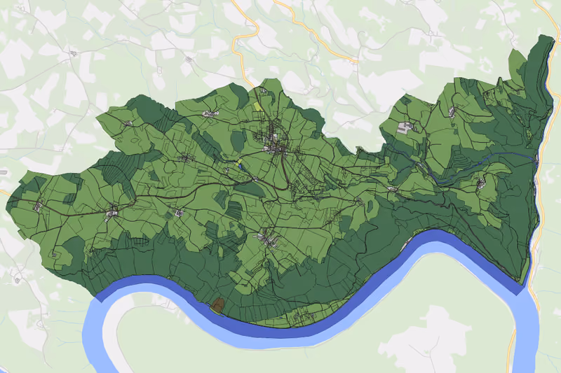 Kartenvorschau des Bodenverbrauchs der KG Niederkappel
