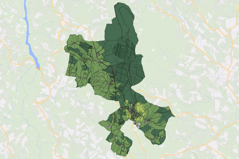 Kartenvorschau des Bodenverbrauchs der KG Pfarrkirchen