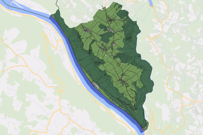 Kartenvorschau des Bodenverbrauchs der KG Rannariedl
