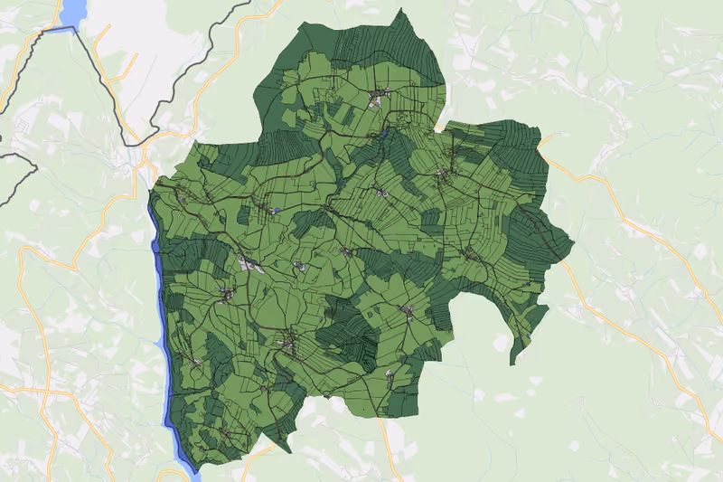 Kartenvorschau des Bodenverbrauchs der KG Weberschlag