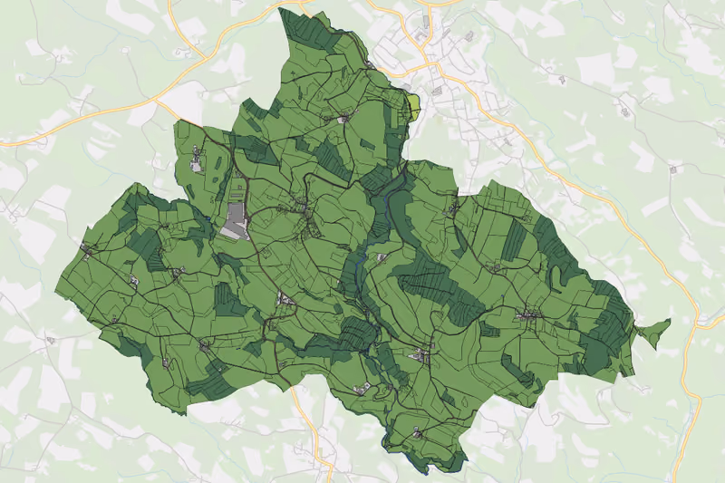 Kartenvorschau des Bodenverbrauchs der KG Witzersdorf