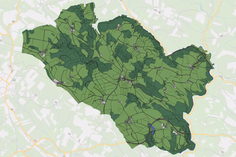 Kartenvorschau des Bodenverbrauchs der KG Hörbich