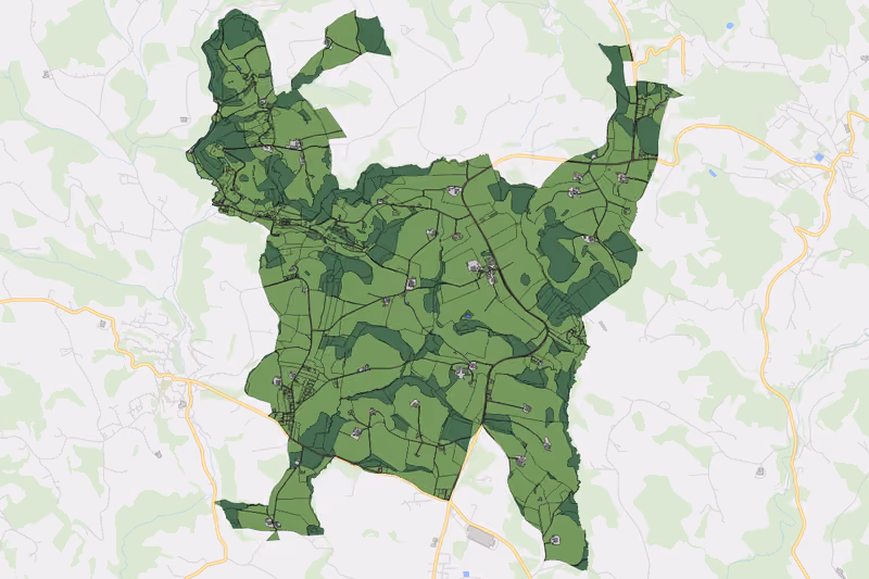 Kartenvorschau des Bodenverbrauchs der KG Allersdorf