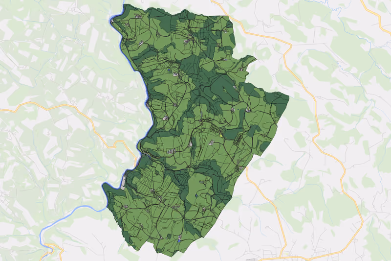 Kartenvorschau des Bodenverbrauchs der KG Auberg