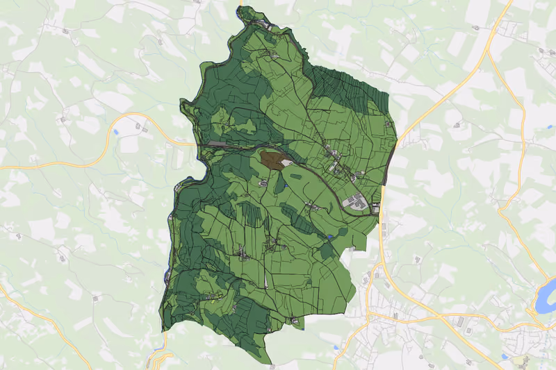 Kartenvorschau des Bodenverbrauchs der KG Haselbach