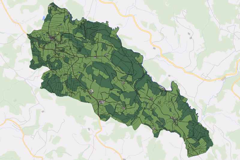 Kartenvorschau des Bodenverbrauchs der KG Kasten