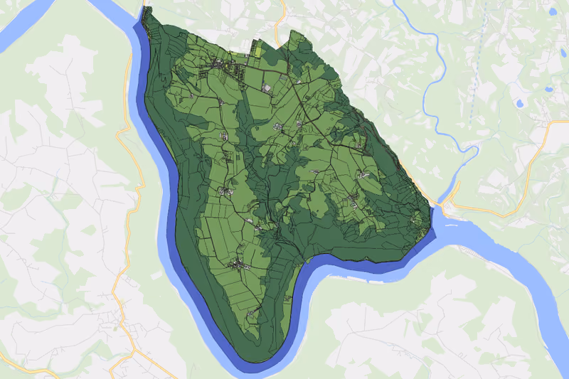 Kartenvorschau des Bodenverbrauchs der KG Kirchberg