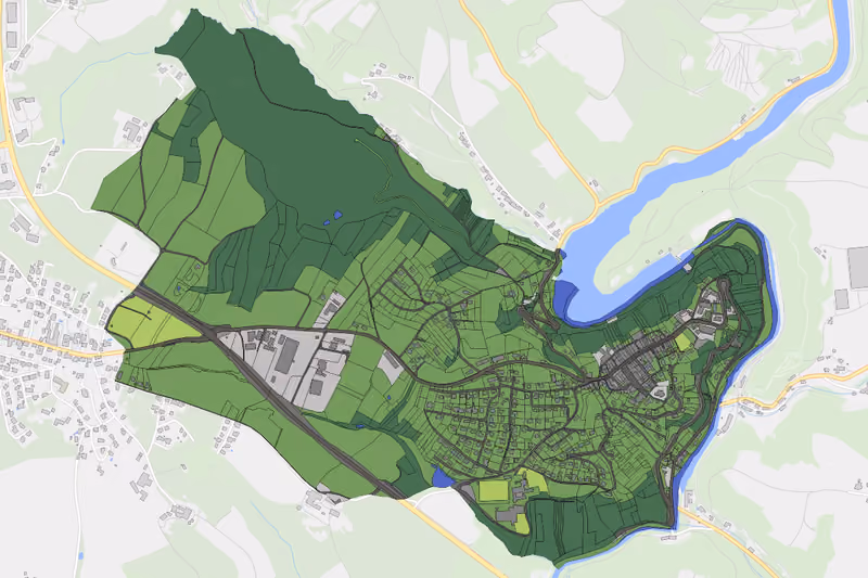Kartenvorschau des Bodenverbrauchs der KG Neufelden