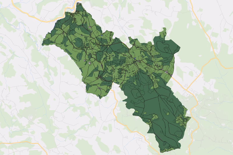 Kartenvorschau des Bodenverbrauchs der KG Ahorn