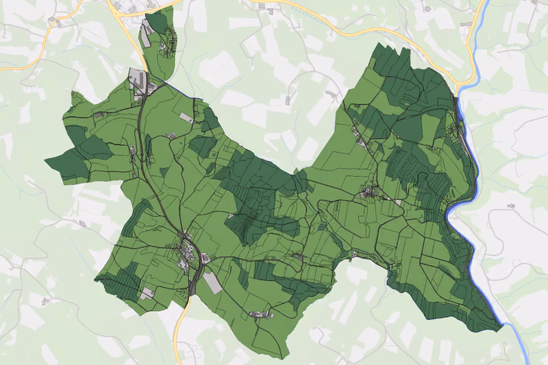 Kartenvorschau des Bodenverbrauchs der KG Frindorf