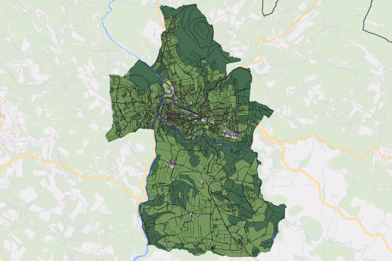 Kartenvorschau des Bodenverbrauchs der KG Haslach