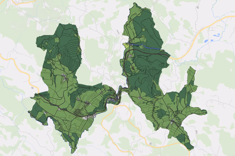 Kartenvorschau des Bodenverbrauchs der KG Helfenberg