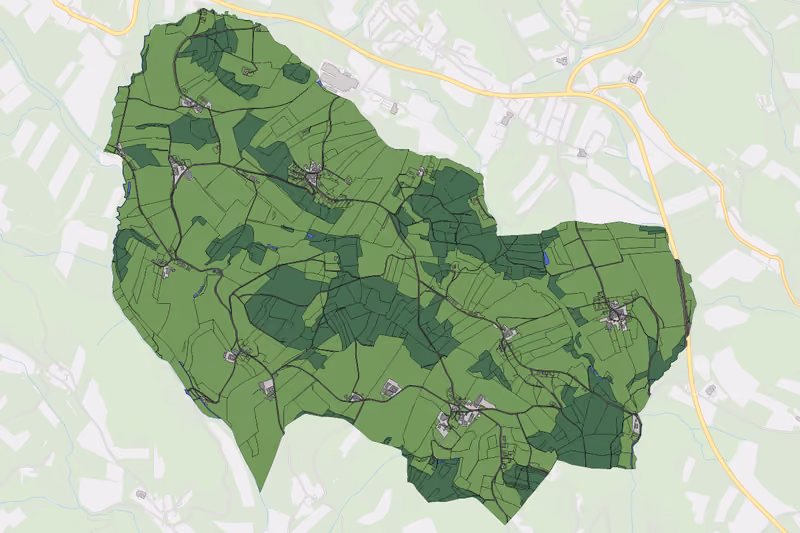 Kartenvorschau des Bodenverbrauchs der KG Obergahleiten