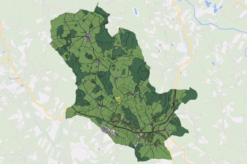 Kartenvorschau des Bodenverbrauchs der KG Oepping