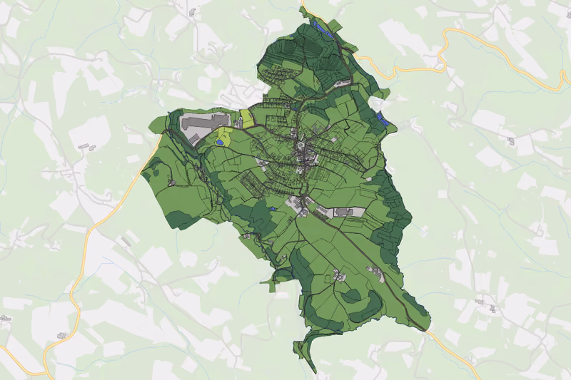Kartenvorschau des Bodenverbrauchs der KG Sarleinsbach
