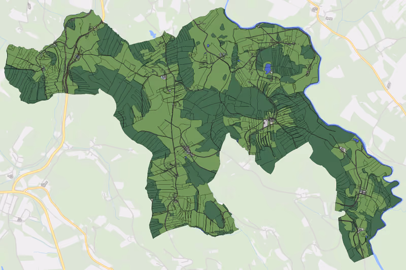 Kartenvorschau des Bodenverbrauchs der KG Steineck