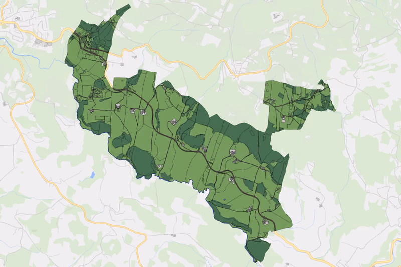 Kartenvorschau des Bodenverbrauchs der KG Unterriedl