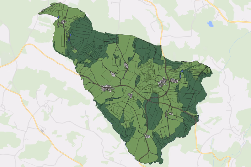 Kartenvorschau des Bodenverbrauchs der KG Au