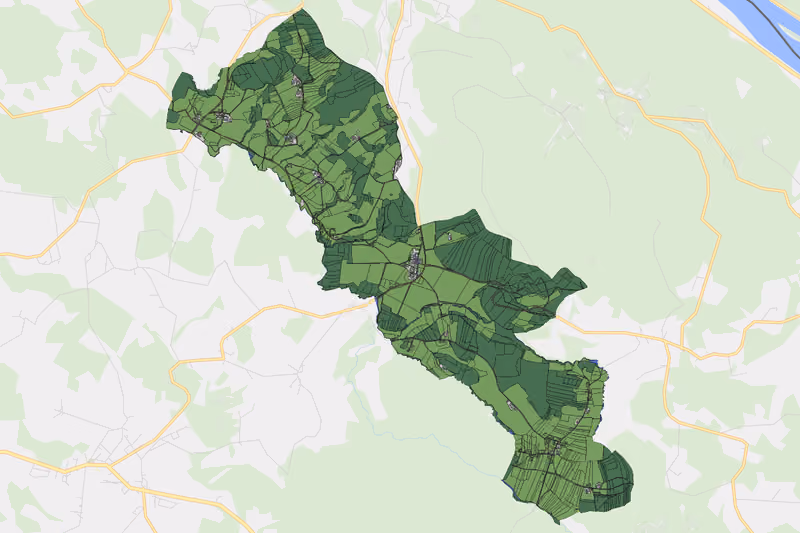 Kartenvorschau des Bodenverbrauchs der KG Ginzlsdorf