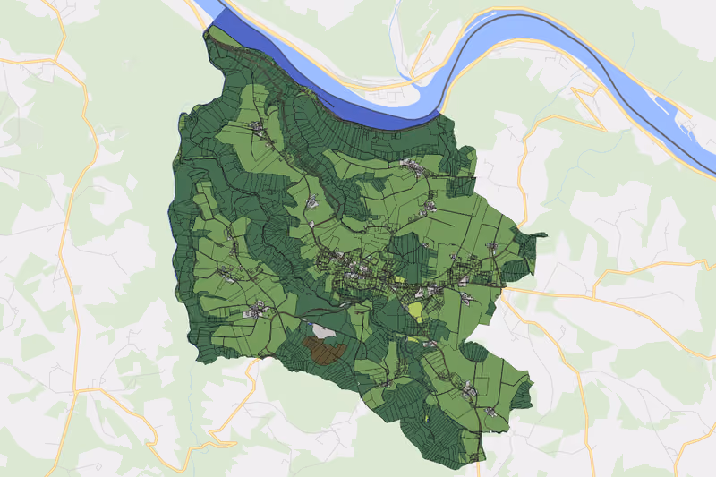 Kartenvorschau des Bodenverbrauchs der KG Kiesdorf