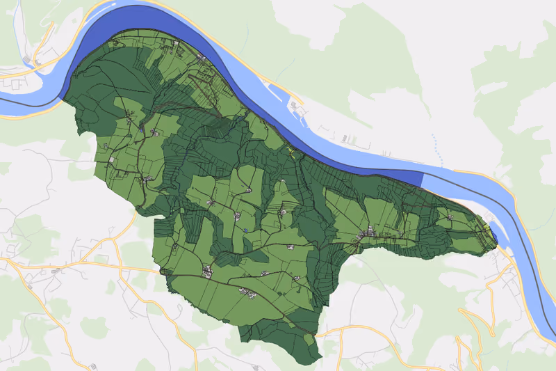 Kartenvorschau des Bodenverbrauchs der KG Pyrawang