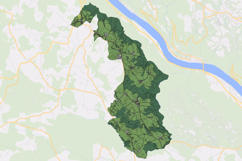 Kartenvorschau des Bodenverbrauchs der KG Schauern
